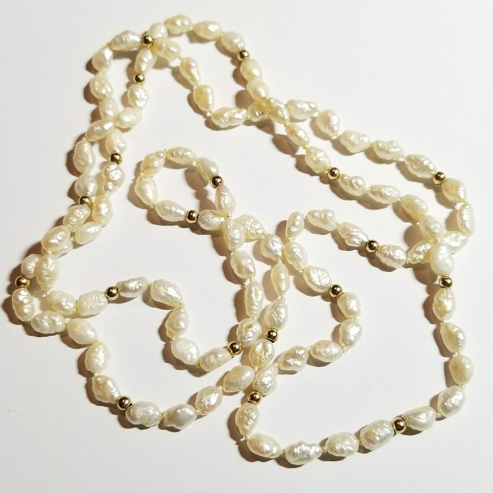 Relisted - vintage real pearls necklace freshwater knotted - Picture 9 of 10